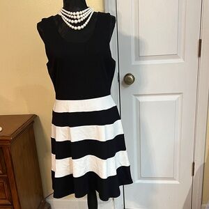 Express Black and White Striped Mini Dress